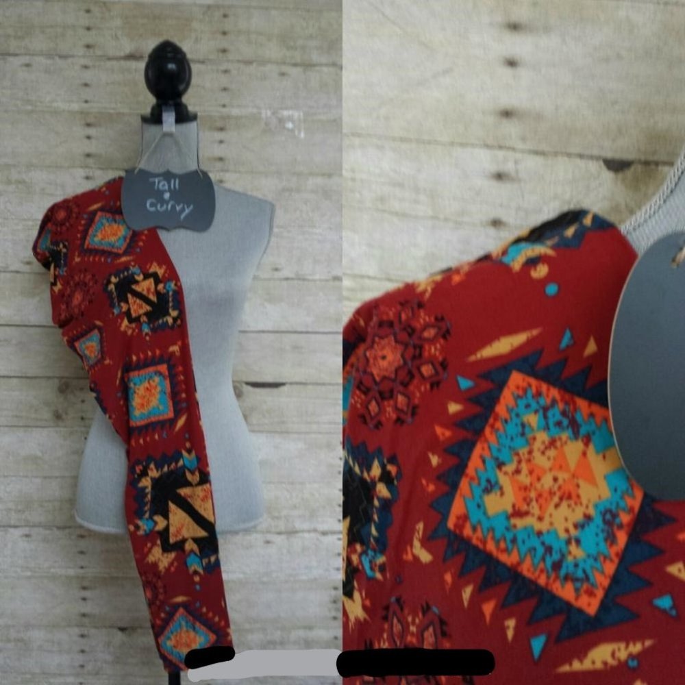LuLaRoe Leggings Original TC - Multicolor Aztec Print on Brown